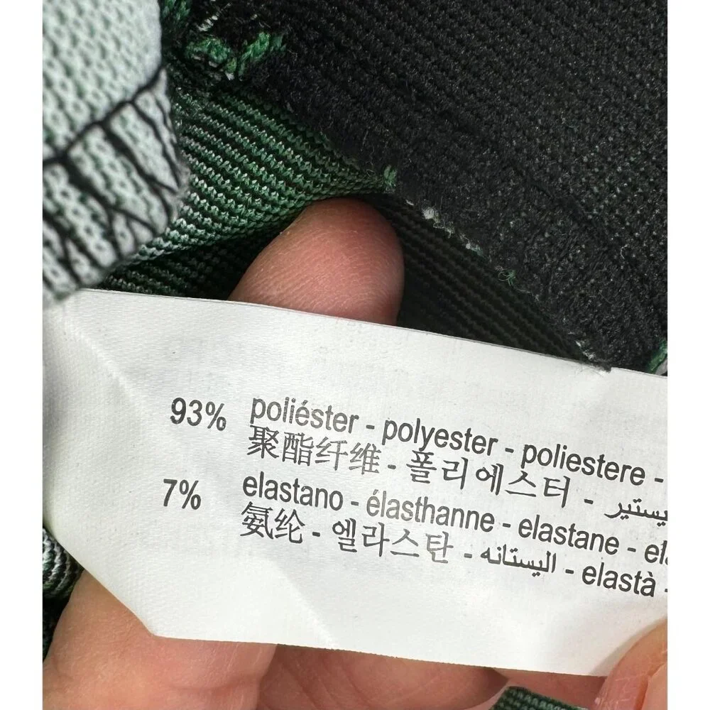 Zara‎ Kelly Green Jacquard Marble Print High waist Flare knit Trousers sz S - Picture 10 of 10